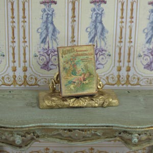 Gaël Miniature Alice in Wonderland book child 1:12 Dollhouse Scale Or 1/6 Scale Dollhouse Miniature playscale child book Accessory