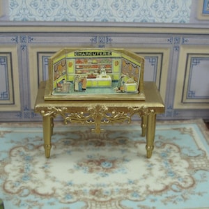 Dollhouse Miniature Diorama Charcuterie. Dollhouse toy theatre. Victorian paper theater for doll House. 1:12 Scale Handcrafted miniature.