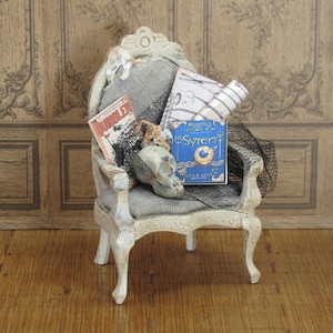 Dollhouse Miniatures Halloween Witch Wizard Armchair 12th Scale. WITCH Dollhouse magic furniture decoration. Gothic miniature 1,12 furniture
