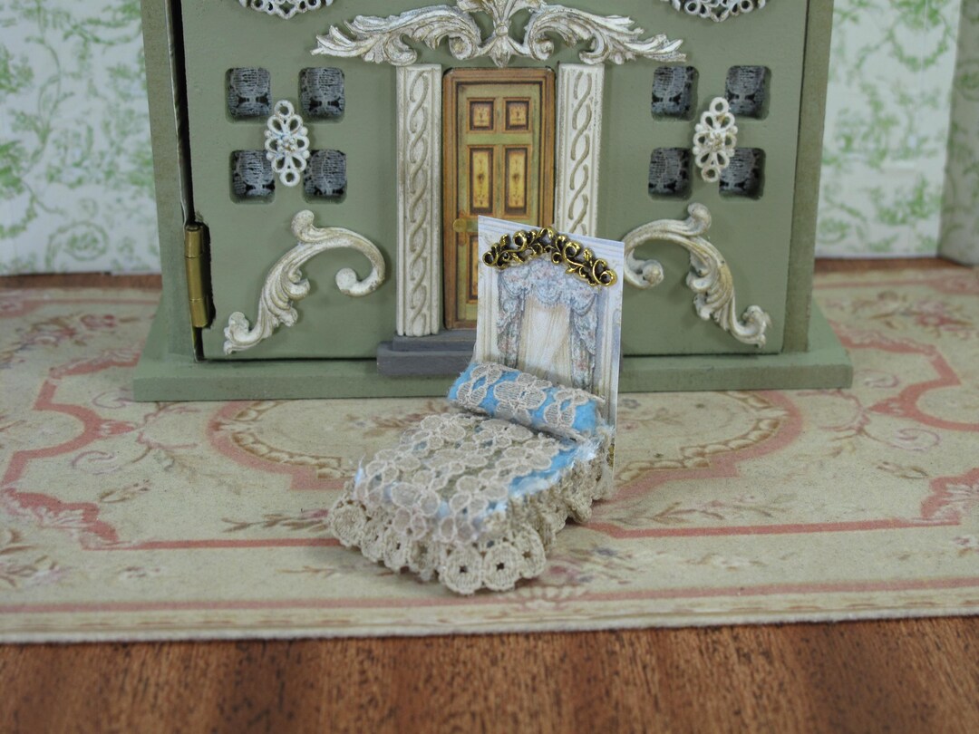 Miniature 1/4 1:48 48th 1/48 Quarter Scale Shabby Chic Armoire Bed ...