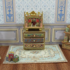 NEW* Dollhouse Miniature Puppet theater for Dollhouse toy theatre. Victorian paper theater for doll House. 1:12 Scale Handcrafted miniature.