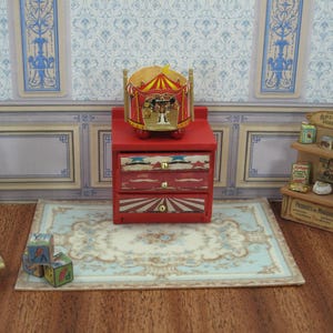 Dollhouse Miniature Circus Puppet theater. Dollhouse toy theatre. Victorian paper theater for doll House. 1:12 Scale Handcrafted miniature.