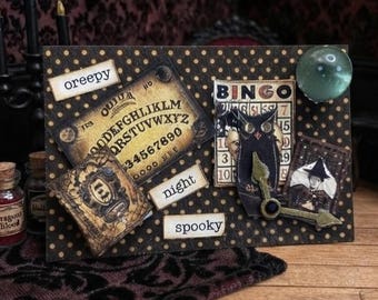 Tablero de recuerdos en miniatura de Halloween a escala 1:12 para decoración de casa de muñecas, escritorio de bruja, casa embrujada gótica, miniaturas espeluznantes.