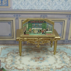 Dollhouse Miniature Diorama Patisserie. Dollhouse toy theatre. Victorian paper theater for doll House. 1:12 Scale Handcrafted miniature.
