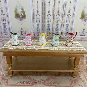 Dollhouse shabby flowers french pitcher. 1:12 Perfumery jug dollhouse miniature. Miniature perfumery bath complements for dollhouses & shops