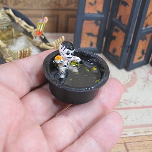 OOAK Miniature Haunted dollhouse children&#39;s bathtub diabolical child. Dollhouse  gothic 1:12 scale furniture, Halloween dollhouse miniatures