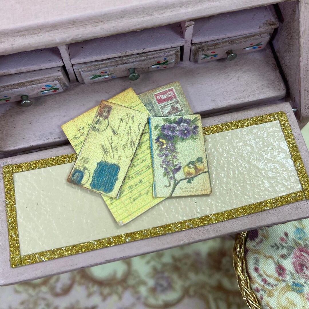 Gaël Miniature Antique Letter Set. Vintage 1:12 Scale Paper Ephemera ...