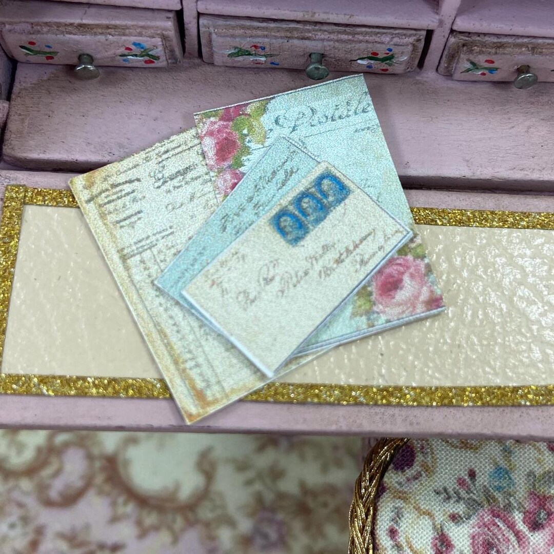 Gaël Miniature Antique Letter Set. Vintage 1:12 Scale Paper Ephemera ...
