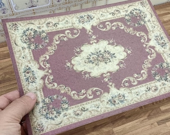 Set De 7 Alfombras Miniatura Para Casa De Muñecas – Fieltro De 3 Colores (Rosa, Blanco, Marrón) En Formas Redonda, Rectangular Y Nube, Escala 1:12