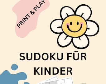 Sudoku imprimable pour enfants – 10 grilles 4x4 faciles avec solutions | Jeu éducatif pour l'école maternelle et primaire | Téléchargement PDF