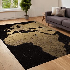 Alfombra con mapa del mundo, alfombra con mapa, alfombra con mapa de África, alfombra con mapa de Europa, decoración de salón, alfombras para sala de estar, alfombra decorativa para el hogar, decoración de áreas, antideslizante