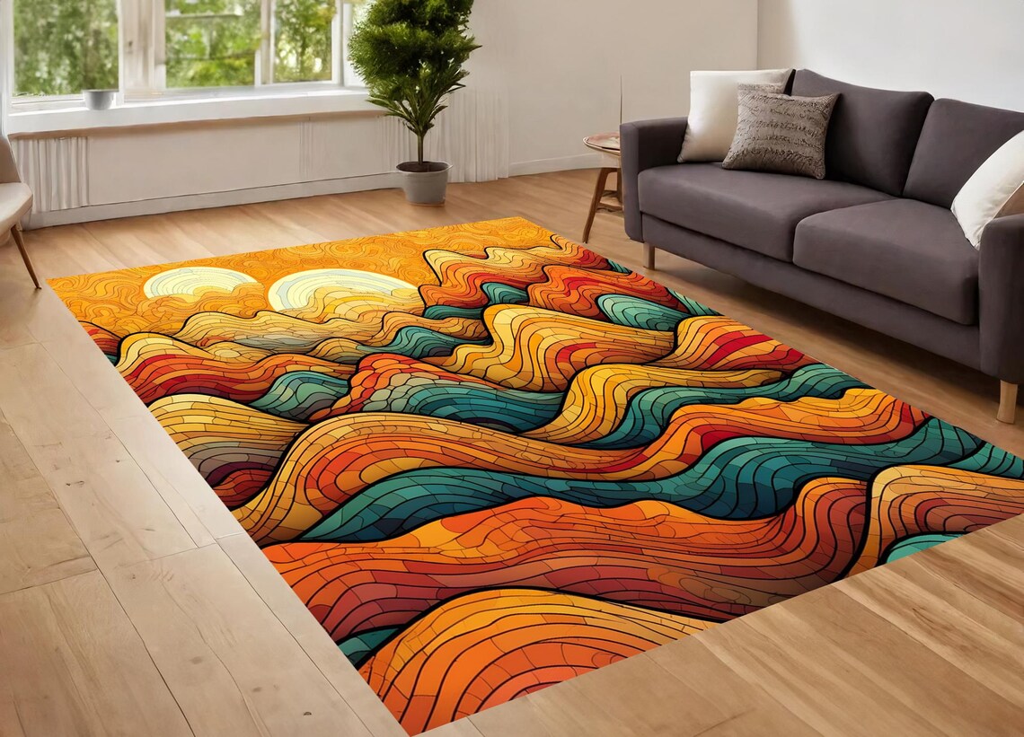 Artistically Designed Rug, Colorful Desing Rug, Modern Rug,abstract Rug ...