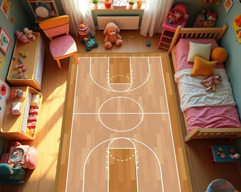 Sports Rug, Basketball Rug, Basketball Field Rug, Basketball Court Rug Rugs For Kids Room, Sports Room Rug, Soccer Rug, Non Slip