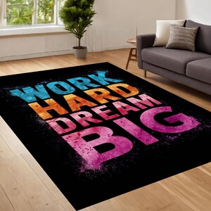 Motivation Rug, Modern Art Rug, Text Meme Rug, Modern Rug, Salon Decor, Rugs For Living Room, Home Decor Rug, Non Slip