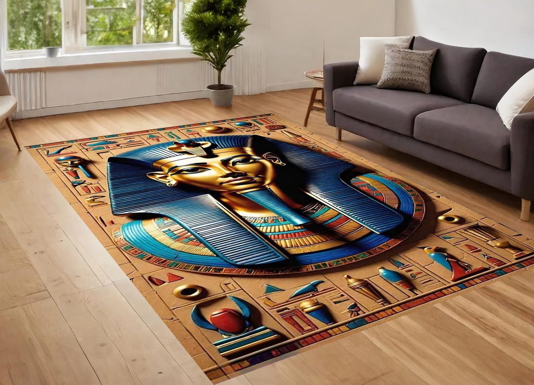 Wegyptian Rug Ancient Egypt Rug, Egypt Rug, Ancient Decor, Mythological Rug, Egyptian ...