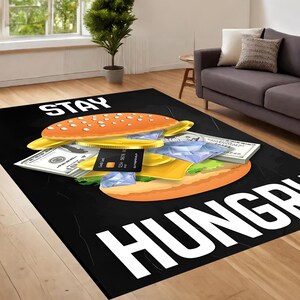 Motivation Rug, Money Rug, Modern Art Rug, Text Meme Rug, Modern Rug, Salon Decor, Rugs For Living Room, Home Decor Rug, Non Slip