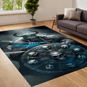 Viking Decor Rug, Scandinavian Rug, Norse Mythology Rug, Viking Patterned Rug, Nordic Rug, Area Decor, Rugs For Living Room, Non Slip