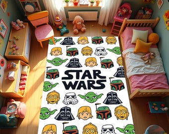 Star Wars Rug, Star Wars Decor Rug, Game Room Rug, Rugs For Cinema Room, Salon Decor,Rugs For Kids Room, Home Decor Rug,Washable, Non Slip