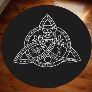Mandala Patterned Rug, Mandala Round Rug, Yoga Rug, Spiritual Art Rug, Salon Decor, Colorful Round Rug, Home Decor Rug, Round Rug, Non Slip