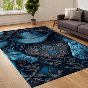 Horse Rug, Cowboy Rug, Colorful Horse Rug, Rugs For Living Room, Animal Rug, Colorful Carpet, Home Decor Rug, Garden Rug, Non Slip