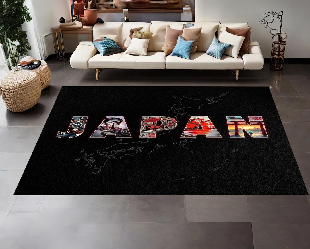 Japan Rug, Japan Map Rug, Map Rug, Salon Decor, Rugs for Living Room ...