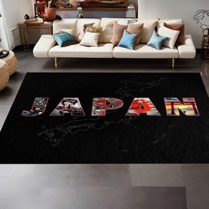 Japan Teppich, Japan Karte Teppich, Landkarte Teppich, Salon Dekor, Teppich für Wohnzimmer, Wohnkultur Teppich, Flächendekor, rutschfest
