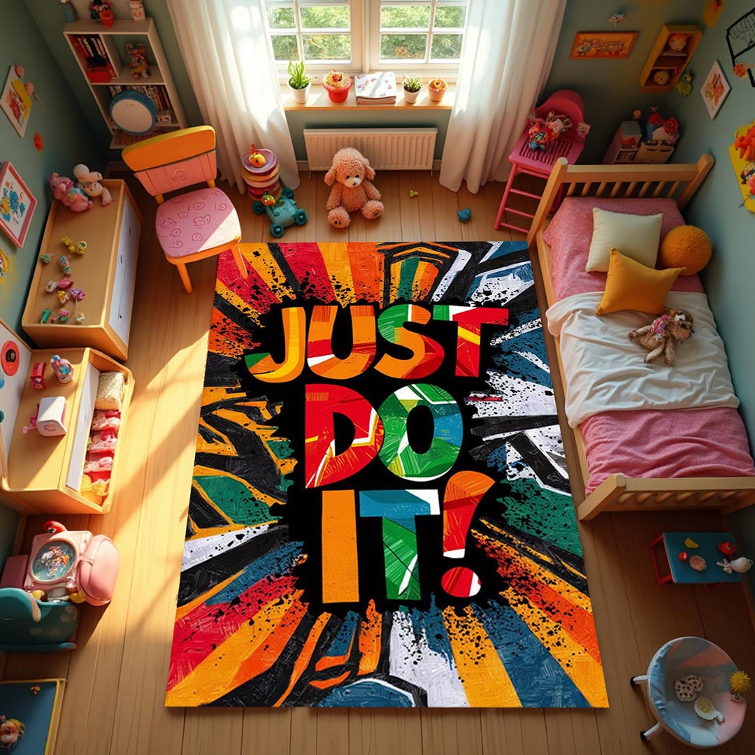 Just Do İt, Motivation Rug, Modern Art Rug, Text Meme Rug, Modern Rug ...