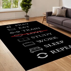 Motivation Rug, Modern Art Rug, Text Meme Rug, Modern Rug, Salon Decor, Rugs For Living Room, Home Decor Rug, Non Slip