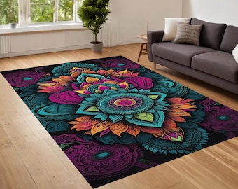 Tappeto dal design artistico, tappeto dal design colorato, tappeto moderno, tappeto astratto, arredamento da salone, tappeti per soggiorno, tappeto per la casa, antiscivolo