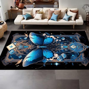 Butterfly Rug, Colorful Butterfly Rug, Abstract Rug, Rugs For Living Room, Animal Rug, Colorful Carpet, Home Decor Rug, Garden Rug, Non Slip