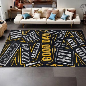 Good Day Rug, Motivation Rug, Modern Art Rug, Text Meme Rug, Modern Rug, Salon Decor, Rugs For Living Room, Home Decor Rug, Non Slip