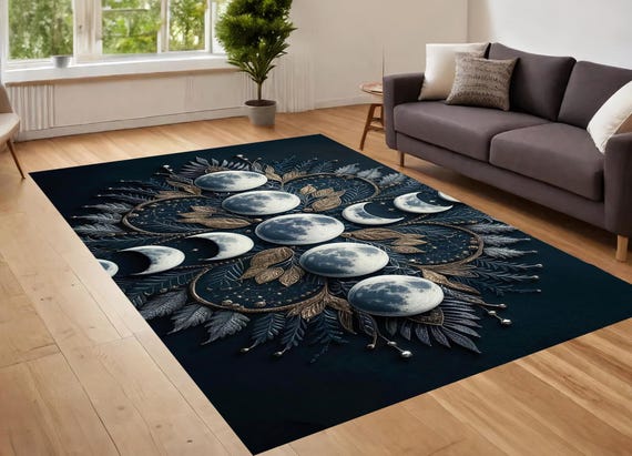 Moon Rug, Astronomy Rug, Modern Rug, Abstract Rug, Salon Decor, Rugs For Living Room, Home Decor Rug, Non Slip