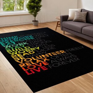 Motivation Rug, Modern Art Rug, Text Meme Rug, Modern Rug, Salon Decor, Rugs For Living Room, Home Decor Rug, Non Slip