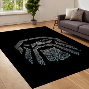 Odin Portrait Rug, Odin Rug, Viking Decor Rug, Scandinavian Rug, Norse Mythology Rug, Viking Patterned Rug, Nordic Rug, Area Decor, Non Slip
