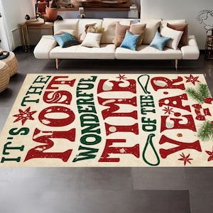 Noel Rug, Christmas Rug, Christmas Area Rug, Christmas Day Rug, Santa Rug, Christmas Day Rug, Merry Christmas Rug, Christmas Decor, Non Slip