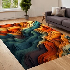 Kitchen Rug, Colorful Desing Carpet, Modern Rug,Abstract Rug, Salon Decor, Rugs For Living Room, Home Decor Rug, Non Slip