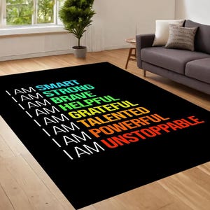 Motivation Rug, Modern Art Rug, Text Meme Rug, Modern Rug, Salon Decor, Rugs For Living Room, Home Decor Rug, Non Slip