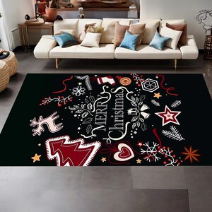 Noel Rug, Christmas Rug, Christmas Area Rug, Christmas Day Rug, Santa Rug, Christmas Day Rug, Merry Christmas Rug, Christmas Decor, Non Slip