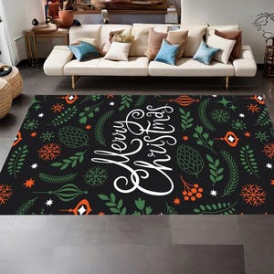 Noel Rug, Christmas Rug, Christmas Area Rug, Christmas Day Rug, Santa Rug, Christmas Day Rug, Merry Christmas Rug, Christmas Decor, Non Slip