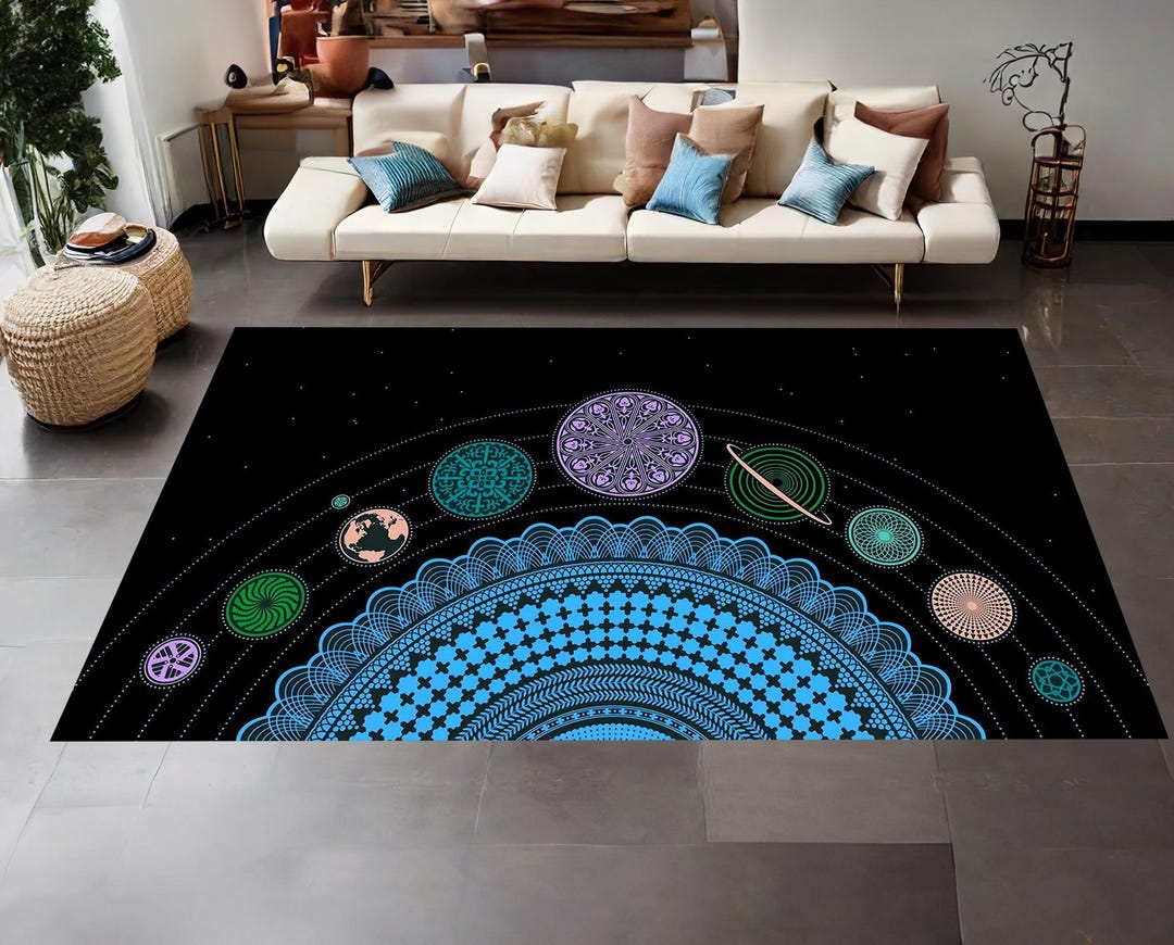 Solar System Rug, Galaxy Area Rug, Astronomy Home Decor, Rugs for Kids ...