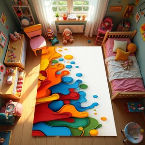 Colorful Rug, Colorful Desing Carpet, Modern Rug, Kids Room Rug, Salon Decor, Rugs For Living Room, Home Decor Rug, Non Slip