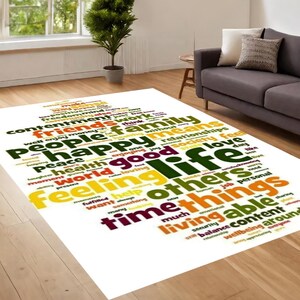 Motivation Rug, Modern Art Rug, Text Meme Rug, Modern Rug, Salon Decor, Rugs For Living Room, Home Decor Rug, Non Slip