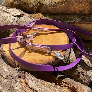 "Maïko" two-tone multi-position leash, BioThane/TPU type, customizable