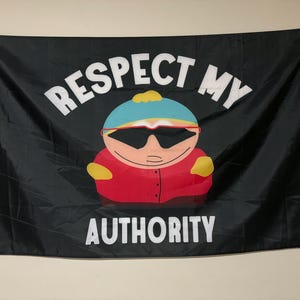 Respect MY Authority Flag, 3x5 Ft Funny Flags for College Dorm Room Decor, Man Cave Flag Tapestry for Home Room Decorations