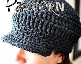 PDF Crochet Pattern - Riley Brimmed Unisex Cap