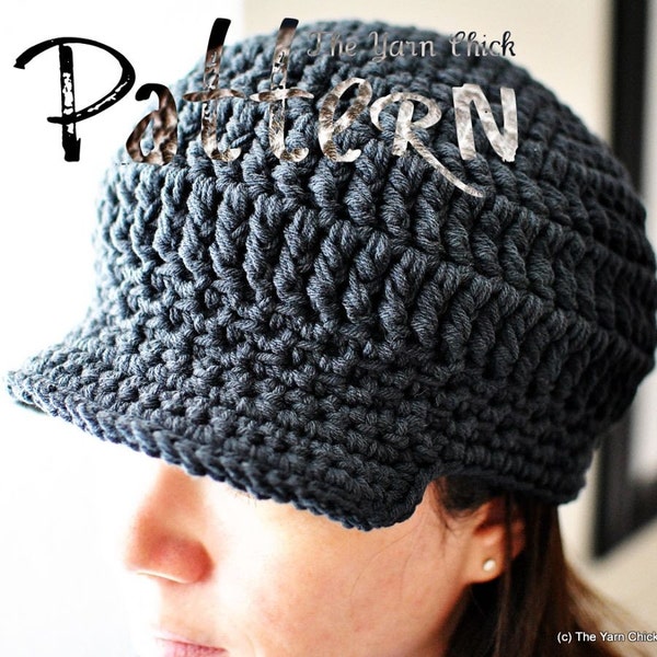 PDF Crochet Pattern - Riley Brimmed Unisex Cap