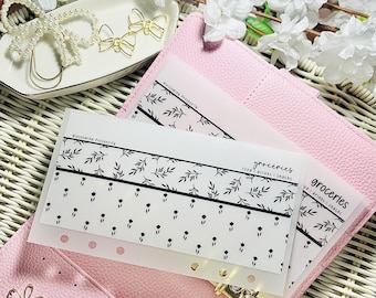 Black Mini Forals Custom A6 Cash Envelopes