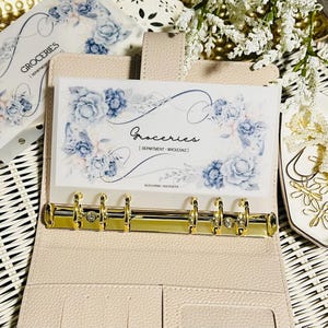 Blue Floral Swirl Custom A6|A7 Cash Envelopes