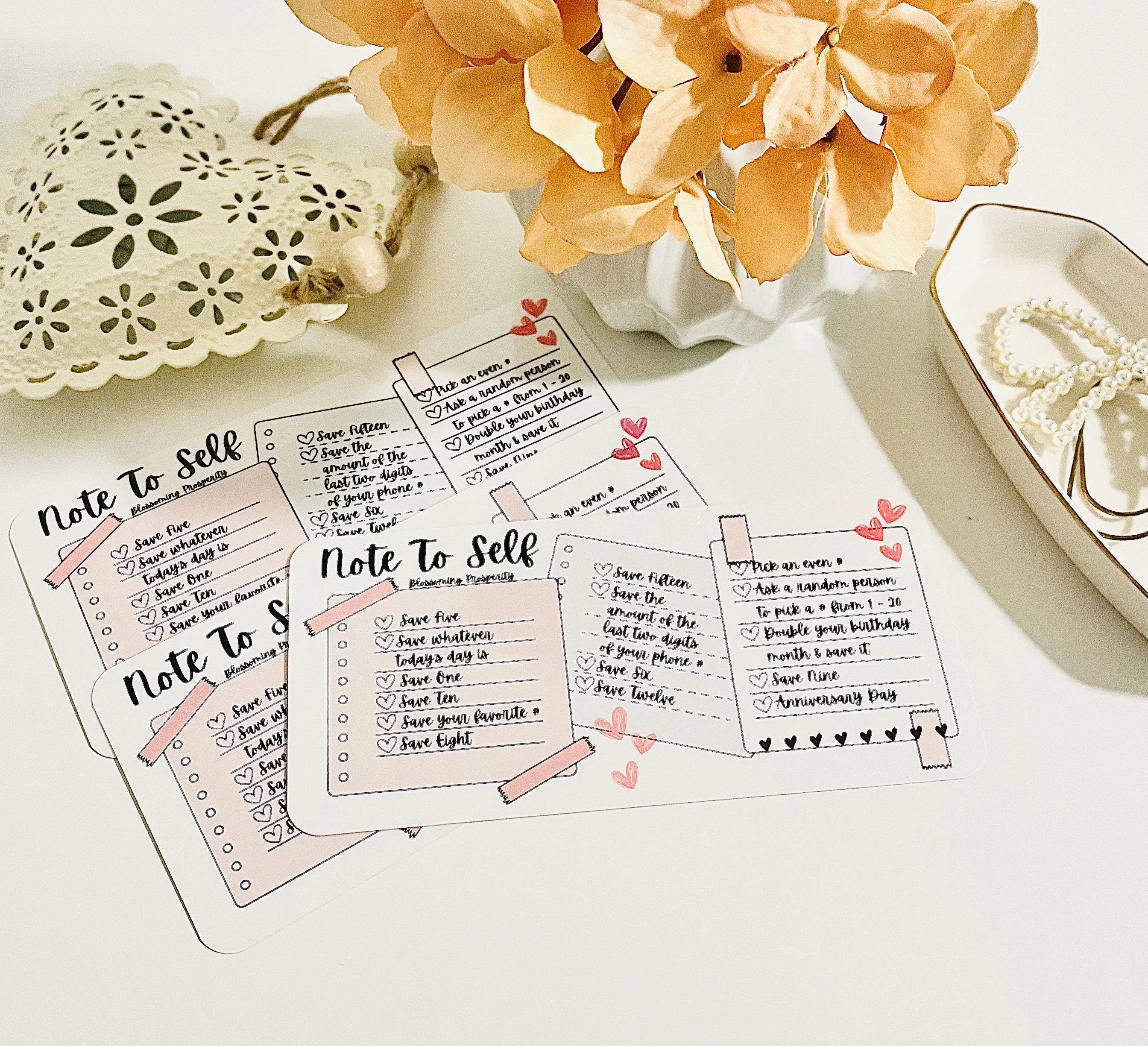 Note to Self Savings Challenge A6 Inserts
