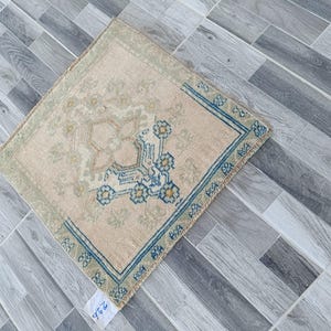 2x2 square rug, handmade rug, kitchen rug, bedroom rug, anatolian rug, home decor rug, turkish accent rug, 2x2 oushak carpet, 2x2 beige rug
